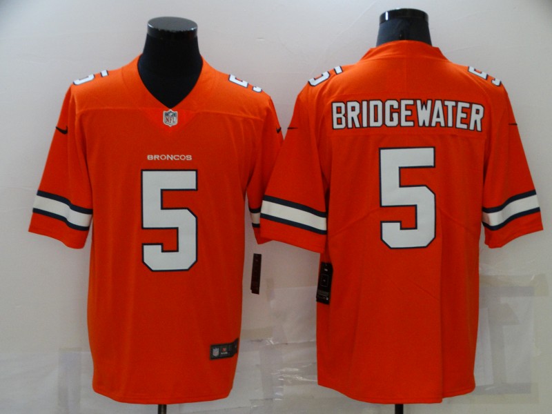 Men Denver Broncos 5 Bridgewater Orange Nike Vapor Untouchable Limited 2021 NFL Jerseys